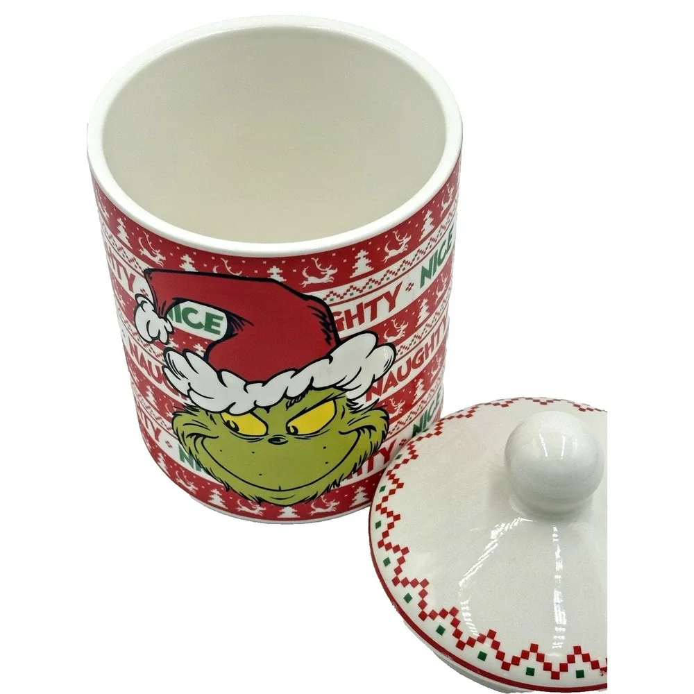 The Grinch Christmas Cookie Jar Zrike Brands Naughty Nice Ceramic Canister 2025